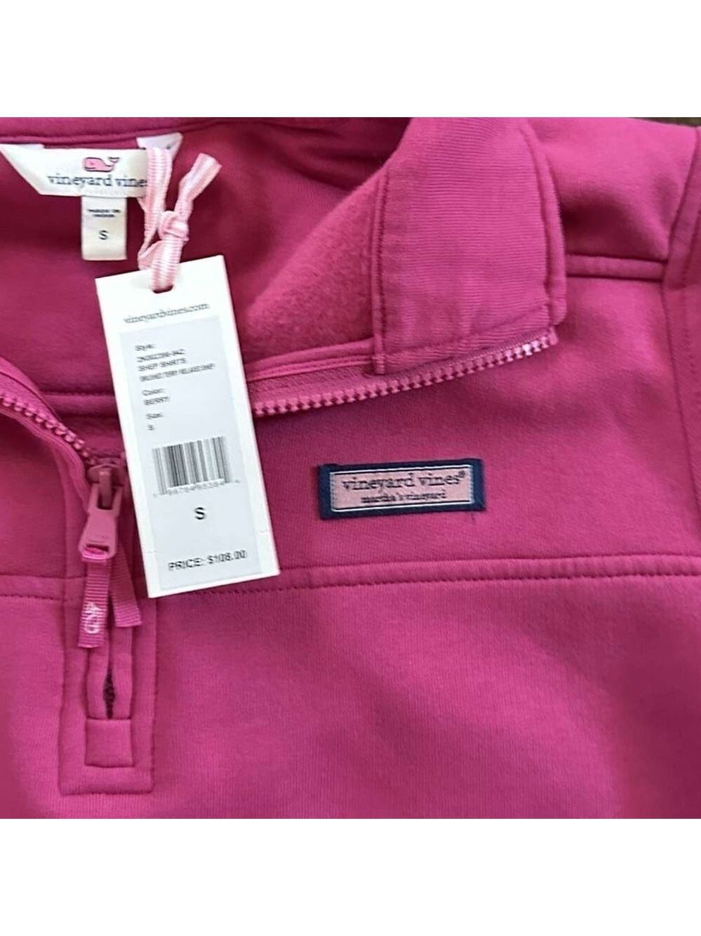 Vinyard Vines-Surf Terry Shep Shirt-size Small-berry relaxed fit-NWT - Picture 4 of 9